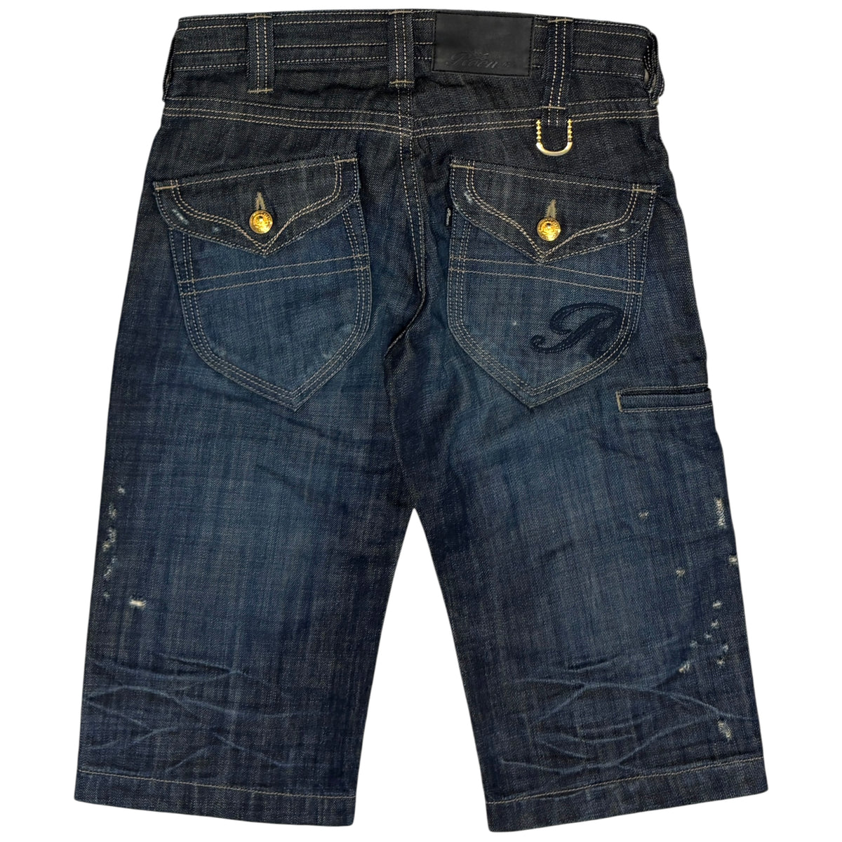 Roen blue claw mark denim jorts