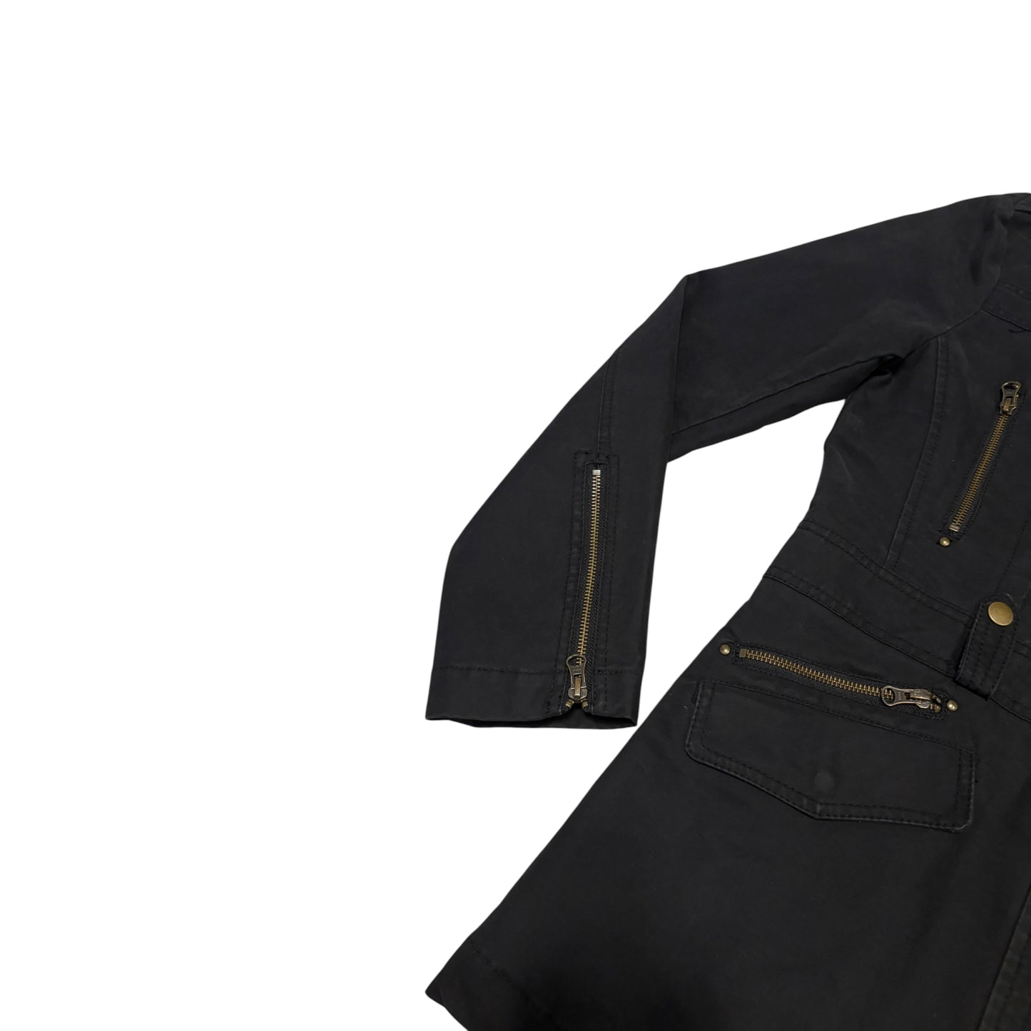 Semantic Design black multizip millitary coat