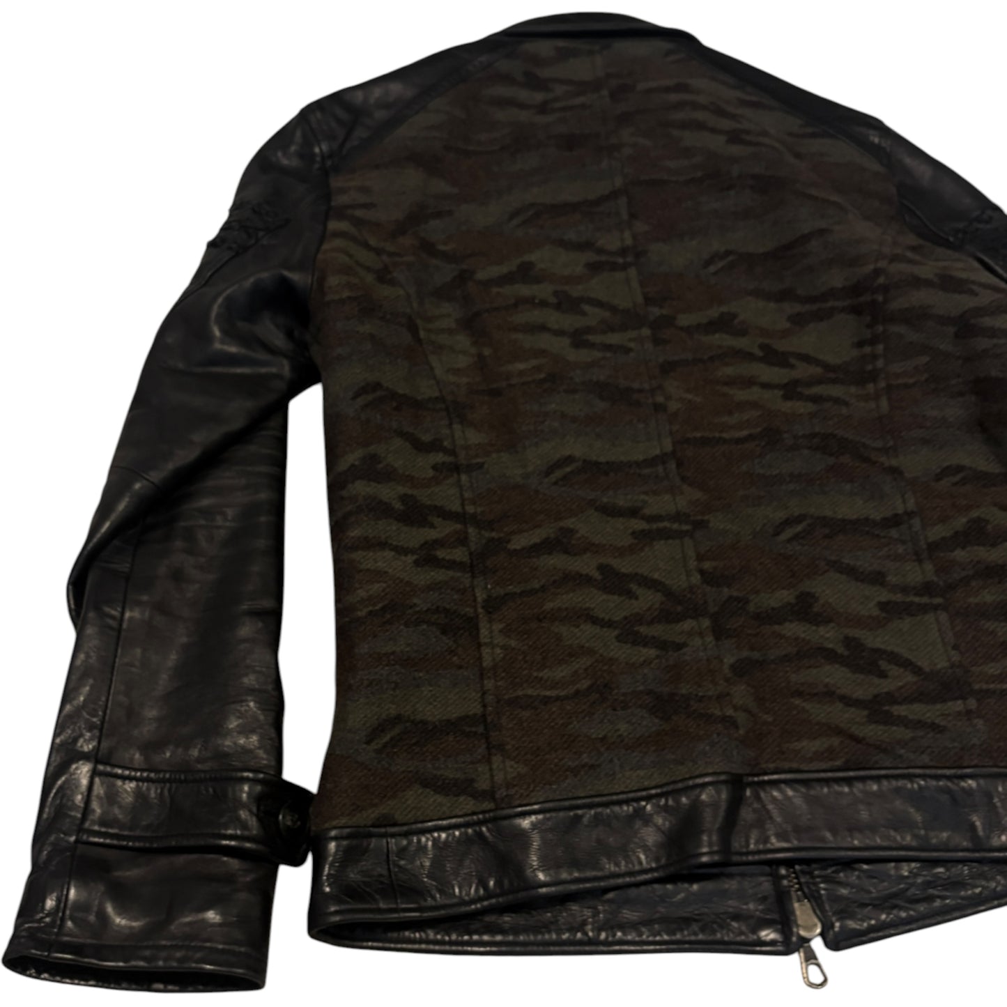 Plag hybrid camo lambskin leather jacket