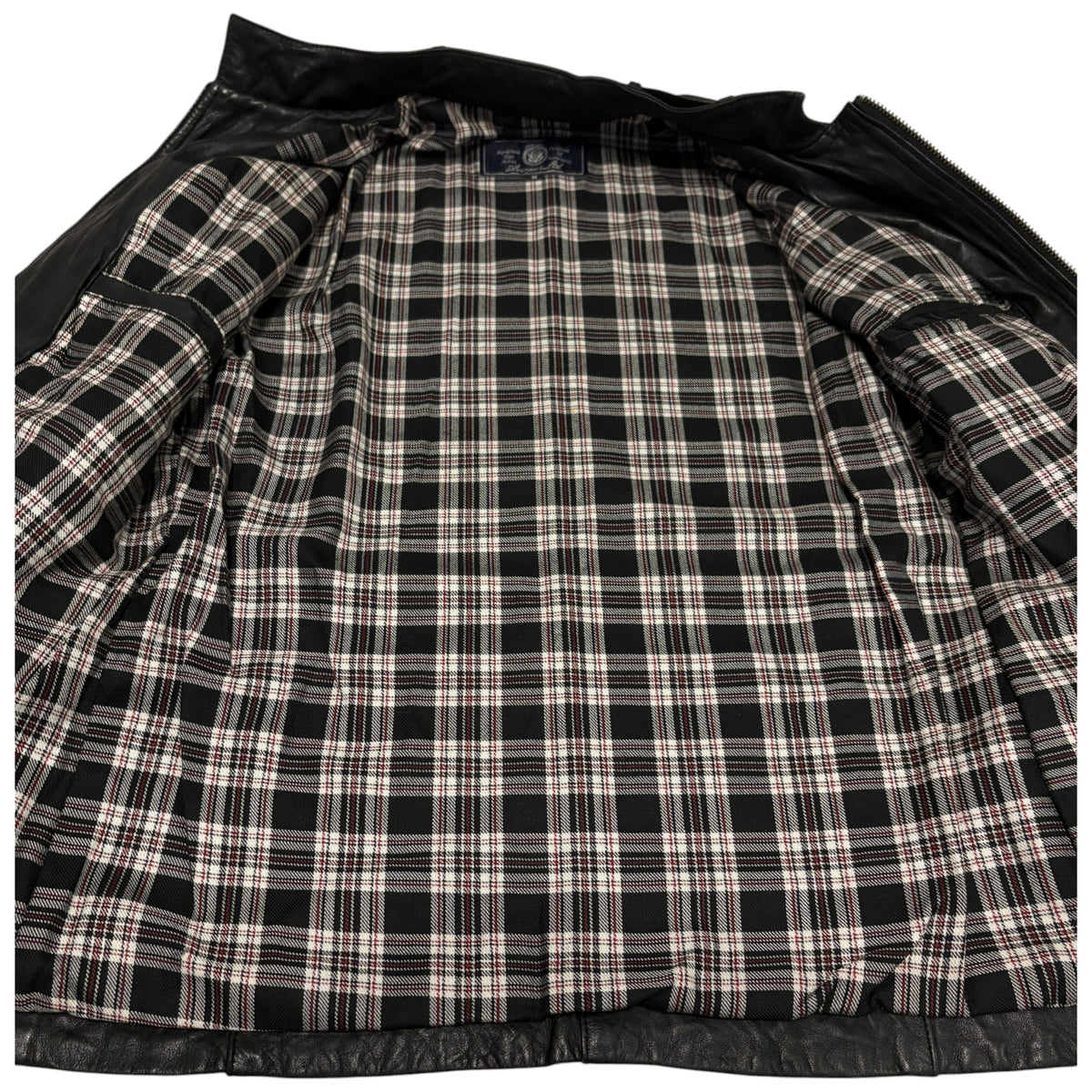 Japanese Avirex asymmetric lambskin leather multipocket jacket