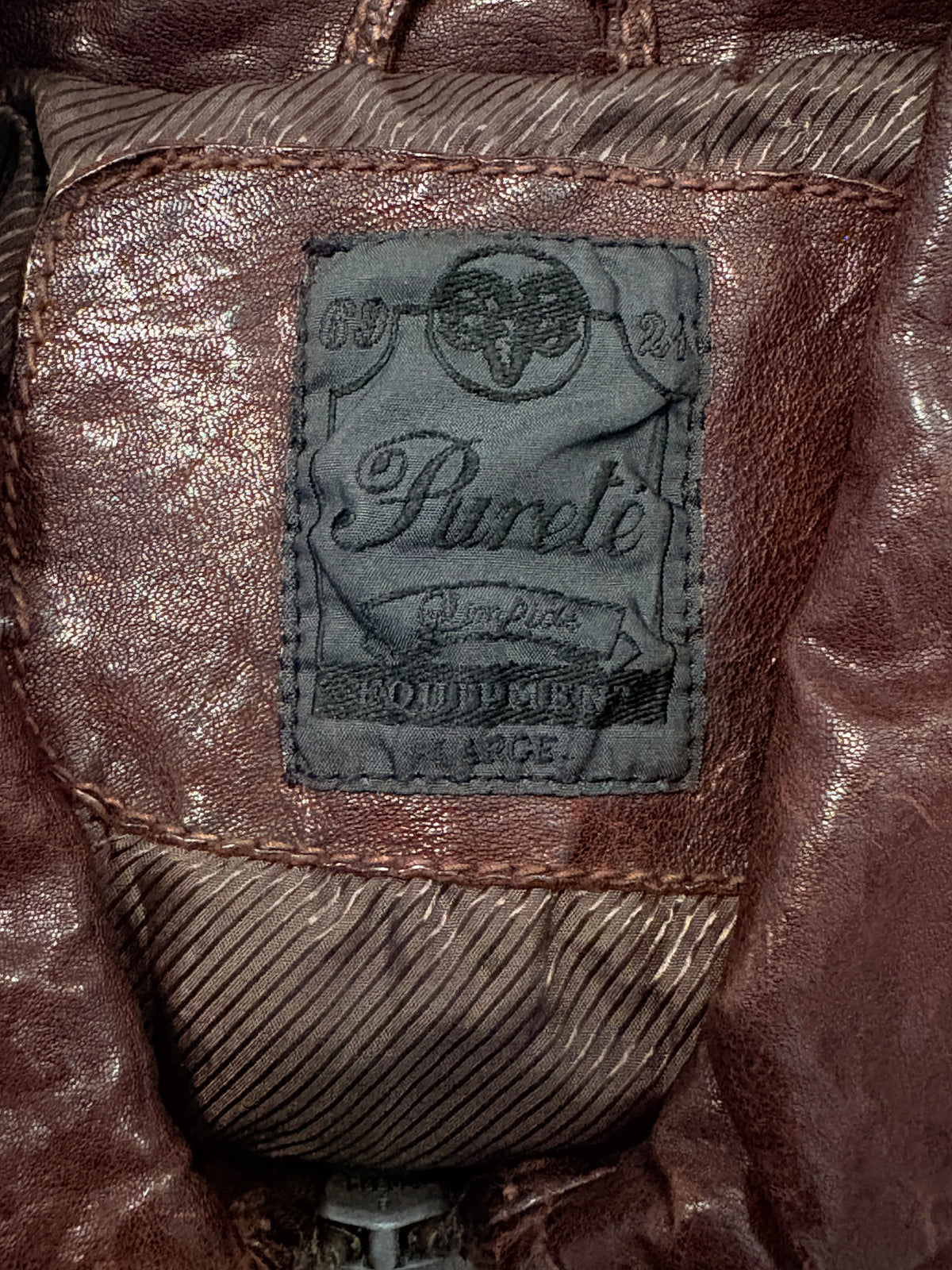 Japanese brand brown multipocket sheep leather jacket