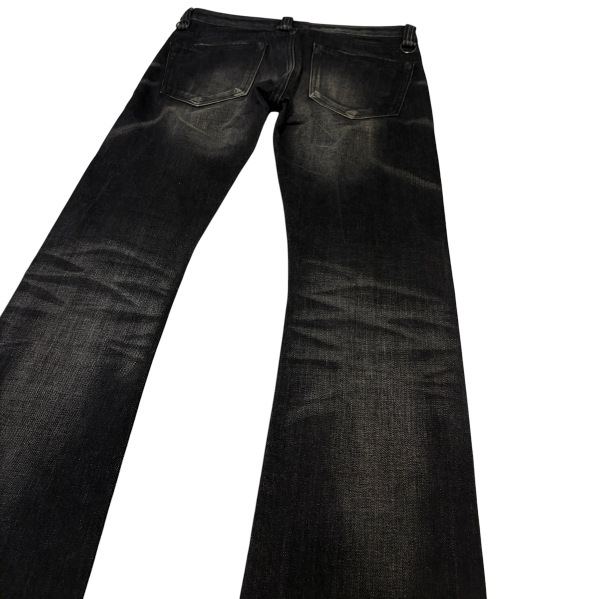 Buffalo Bobs grey black whiskered straight leg denim jeans