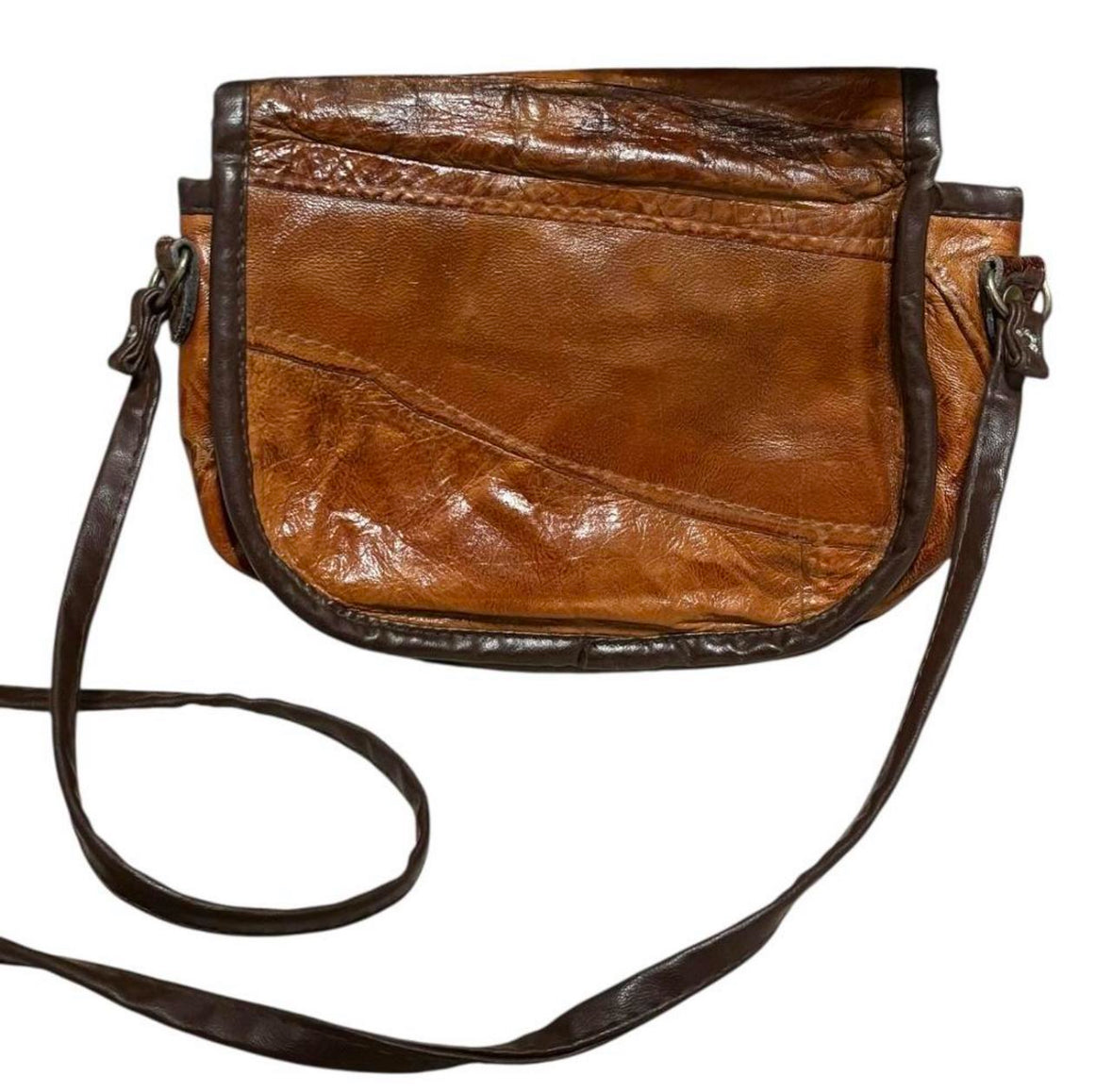 Pierre Cardin embossed alligator brown leather crossbody bag