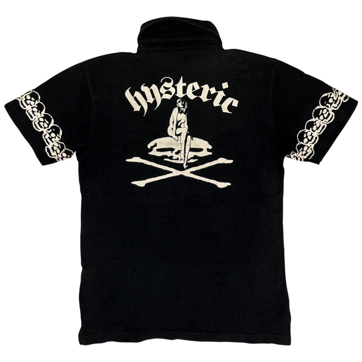 Hysteric Glamour black skull polo T-shirt