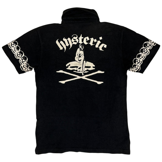 Hysteric Glamour black skull polo T-shirt