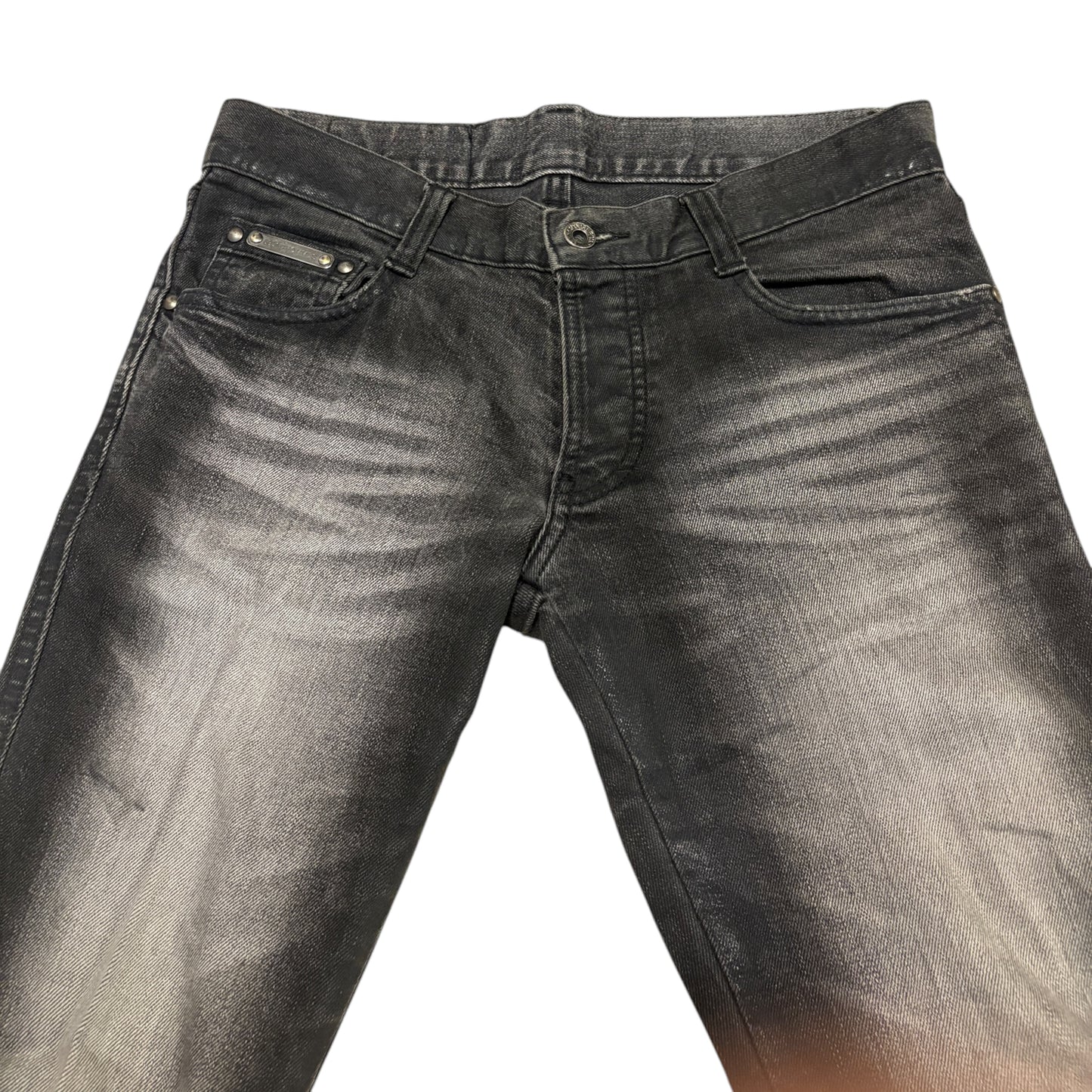 5351 Pour Les Hommes grey shine effect bootcut denim jeans