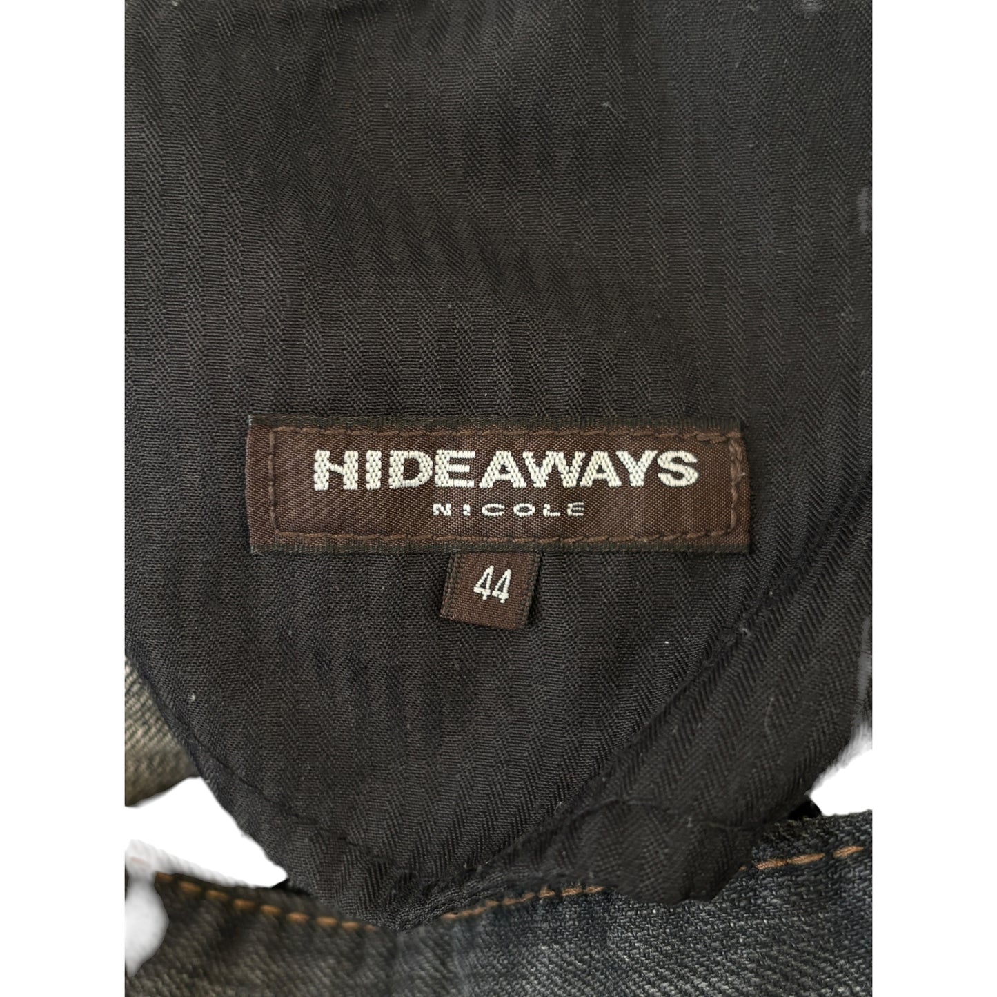 Hideaways Nicole navy patchwork streaked bootcut denim jeans