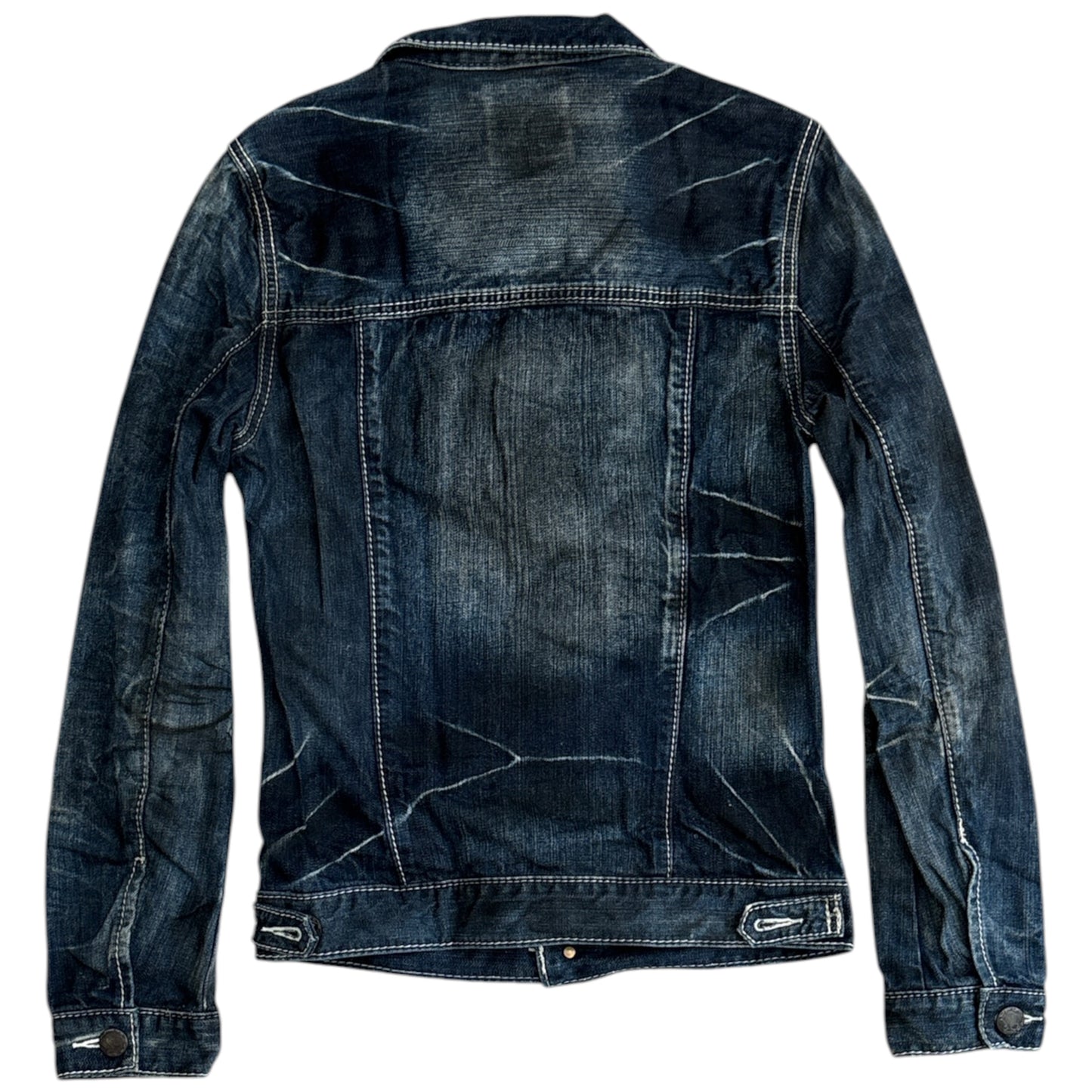 Buffalo Bobs blue two tone gradient streaked denim jacket