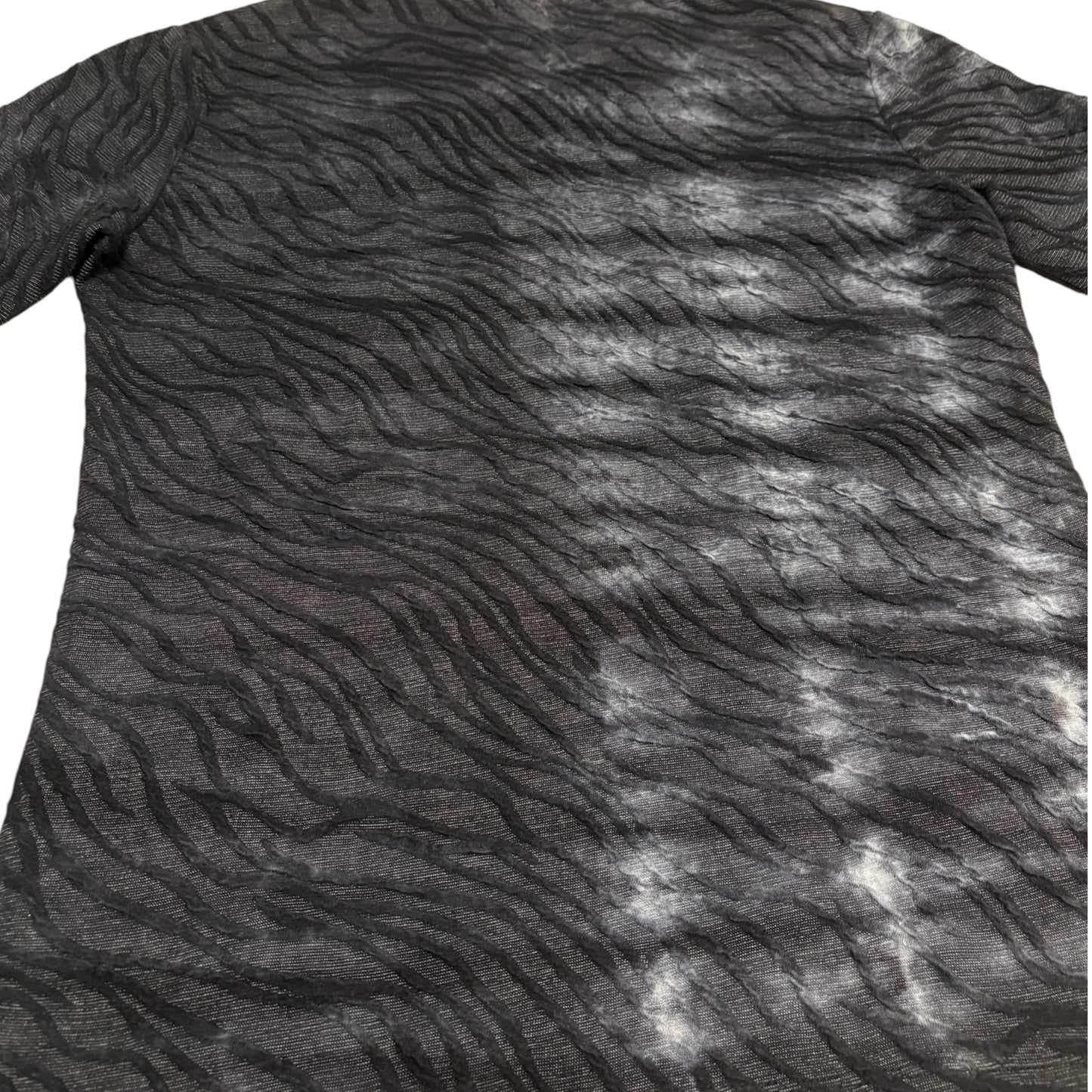 Nicole Club two tone navy tribal textured longsleeve T-shirt