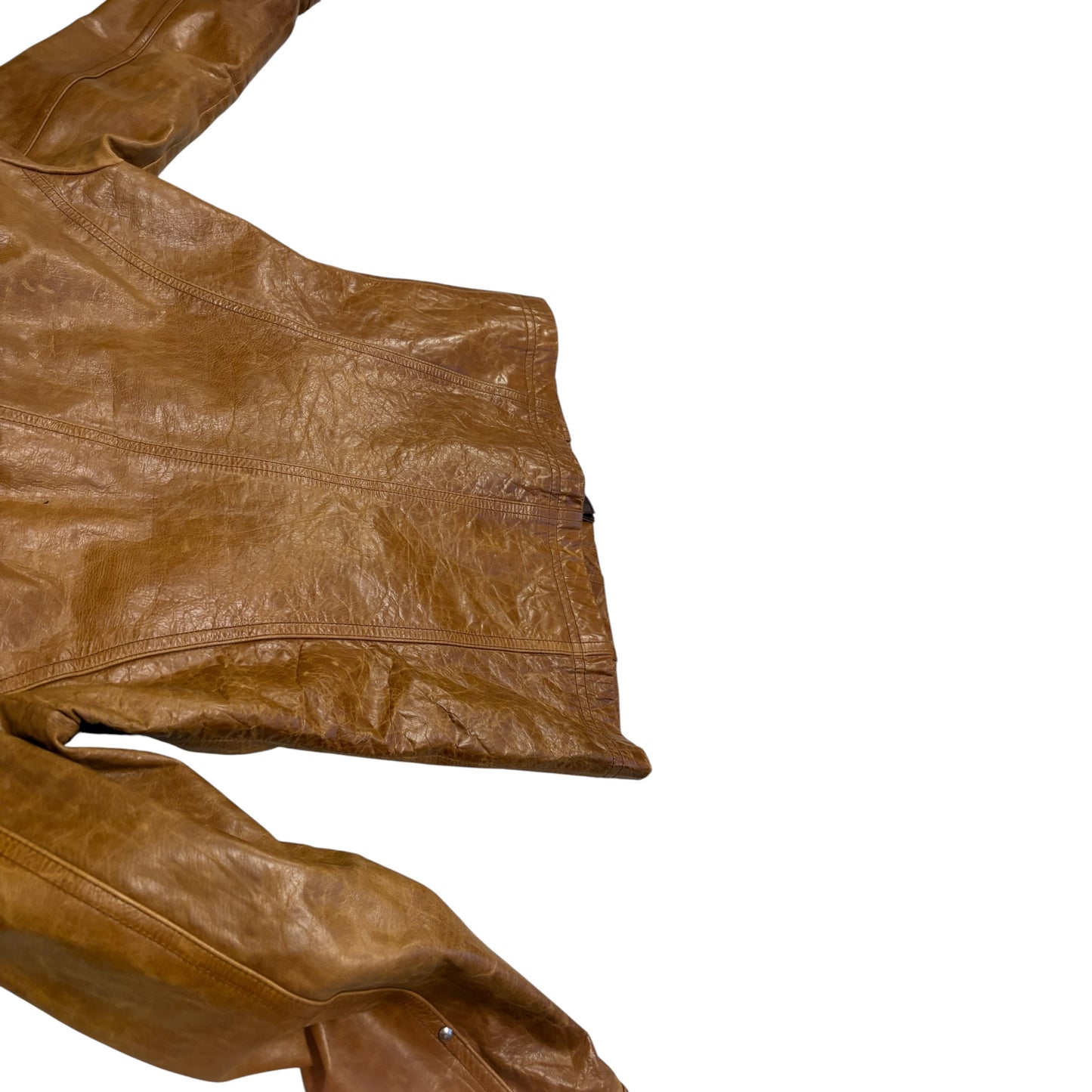 Atelier Sab Men (A.S.M) buffalo leather leather jacket w raccoon fur collar