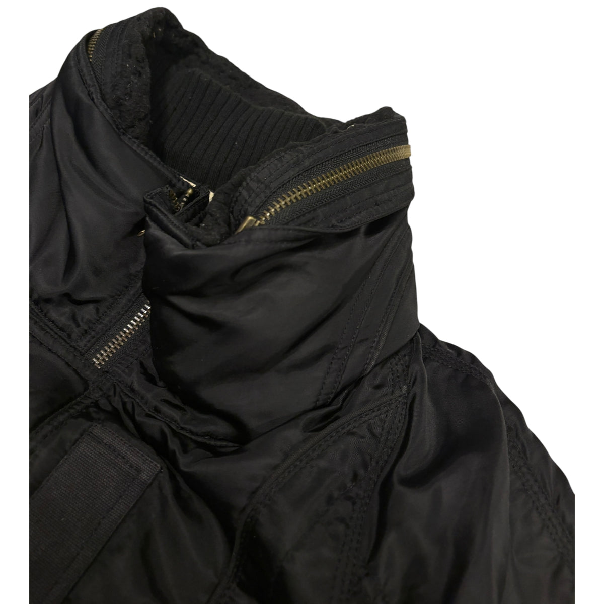 Goa bono hood nylon utility bomber jacket w/ cotton fleece ends