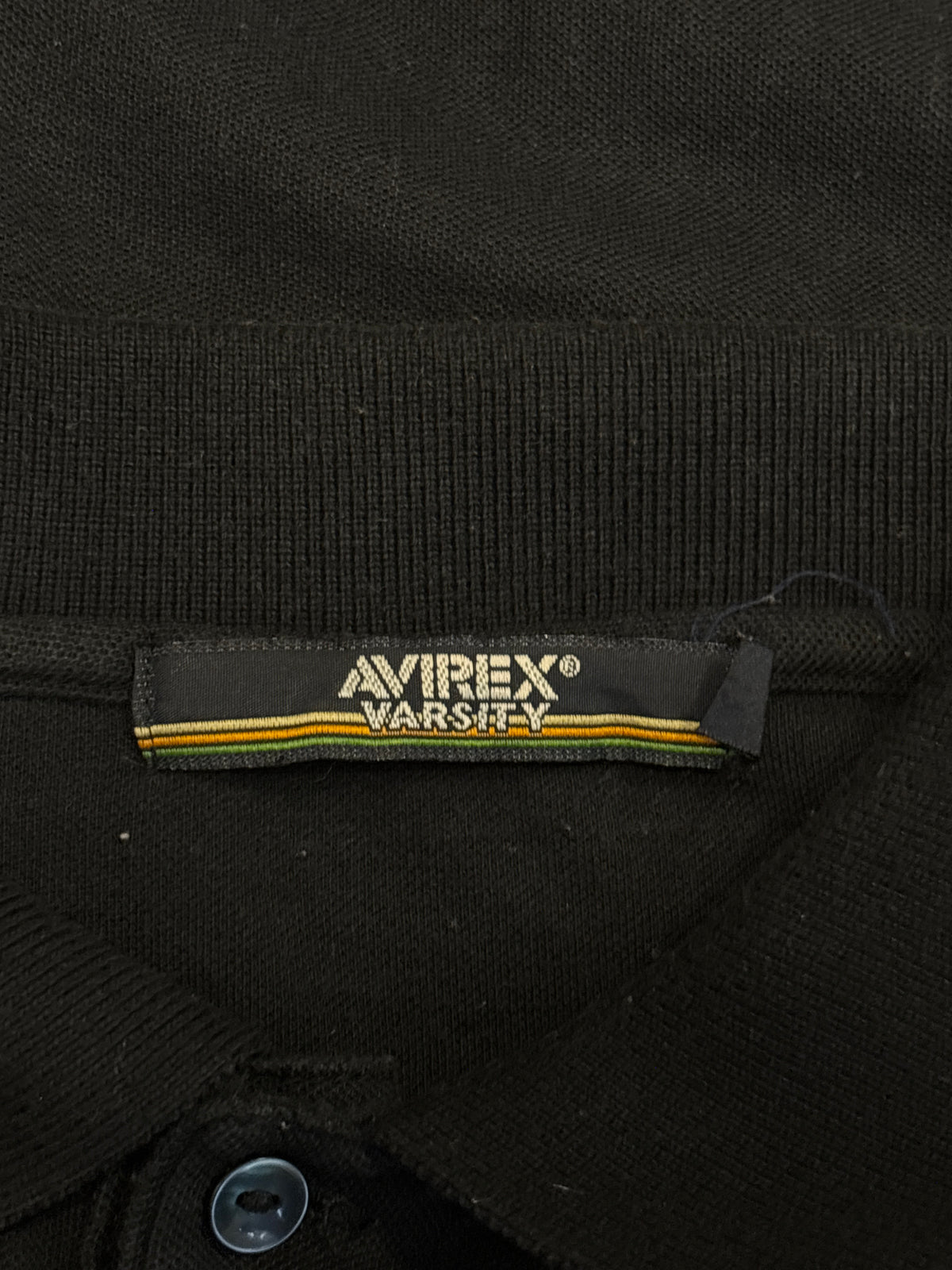 Japanese Avirex black dragon graphic polo T-shirt
