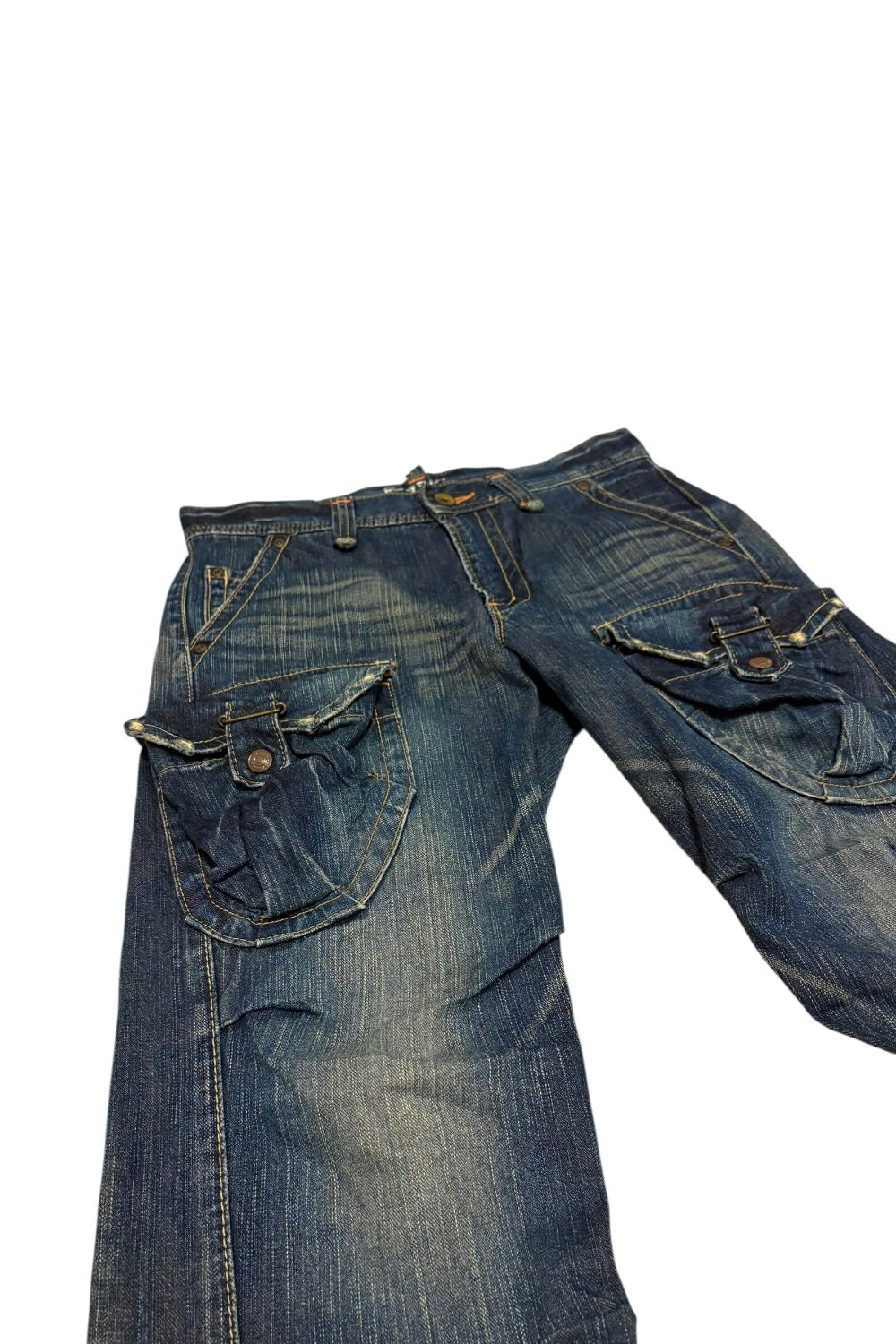 Edwin blue bootcut satchel pocket denim jeans