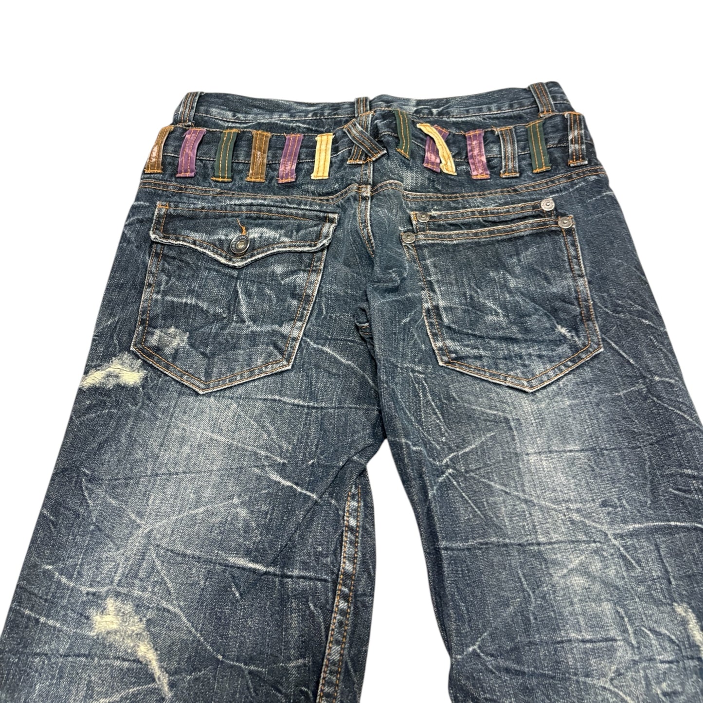 Nylaus double waisted multicolour belt loops denim jeans
