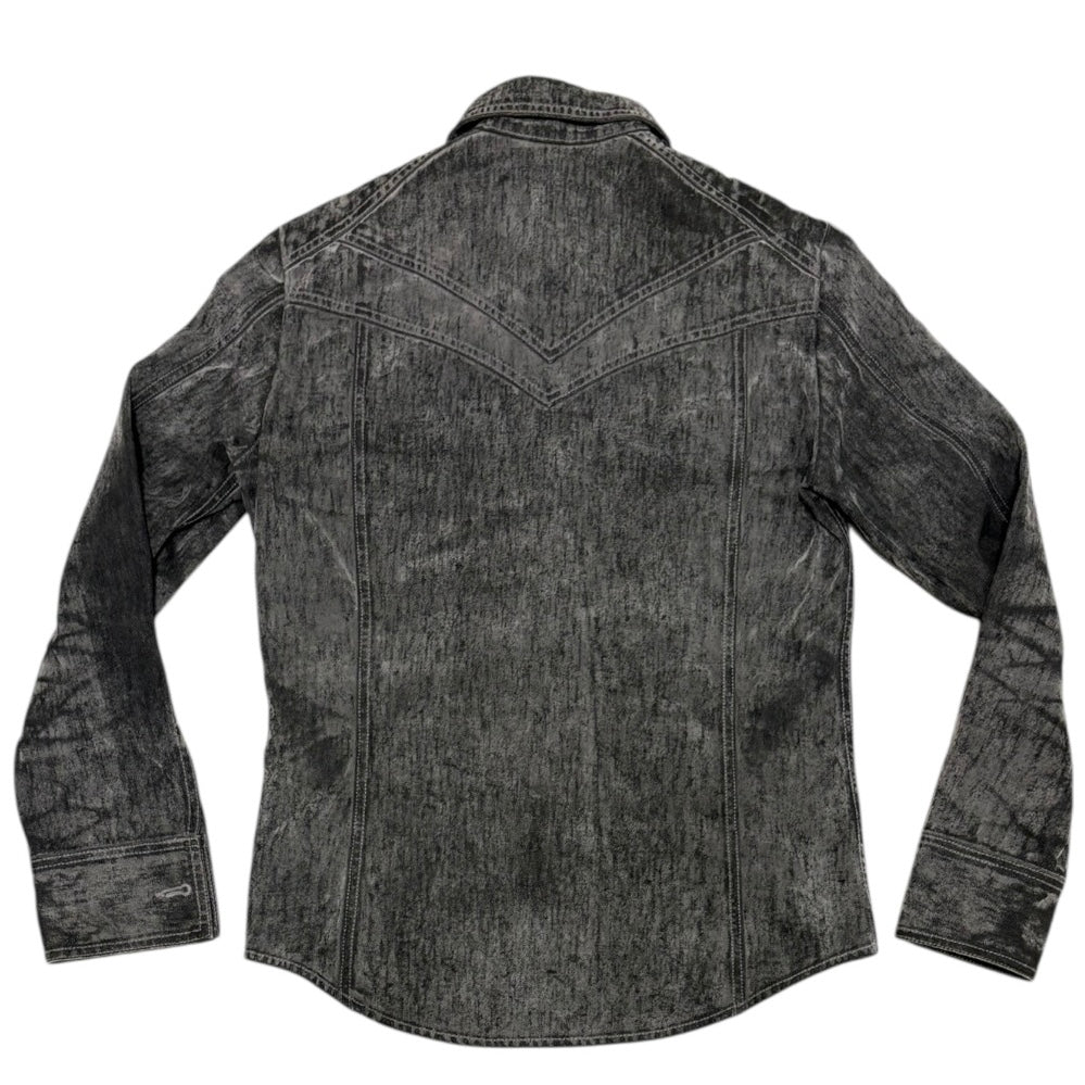 5351 Pour Les Hommes grey two tone marble wash denim jacket