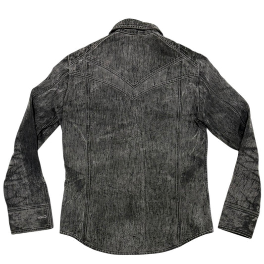 5351 Pour Les Hommes grey two tone marble wash denim jacket