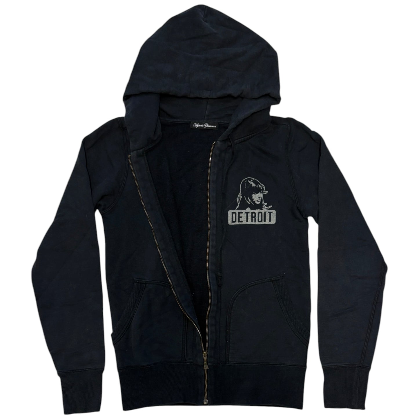 Hysteric Glamour ‘Detroit girl’ dark grey navy zip hoodie
