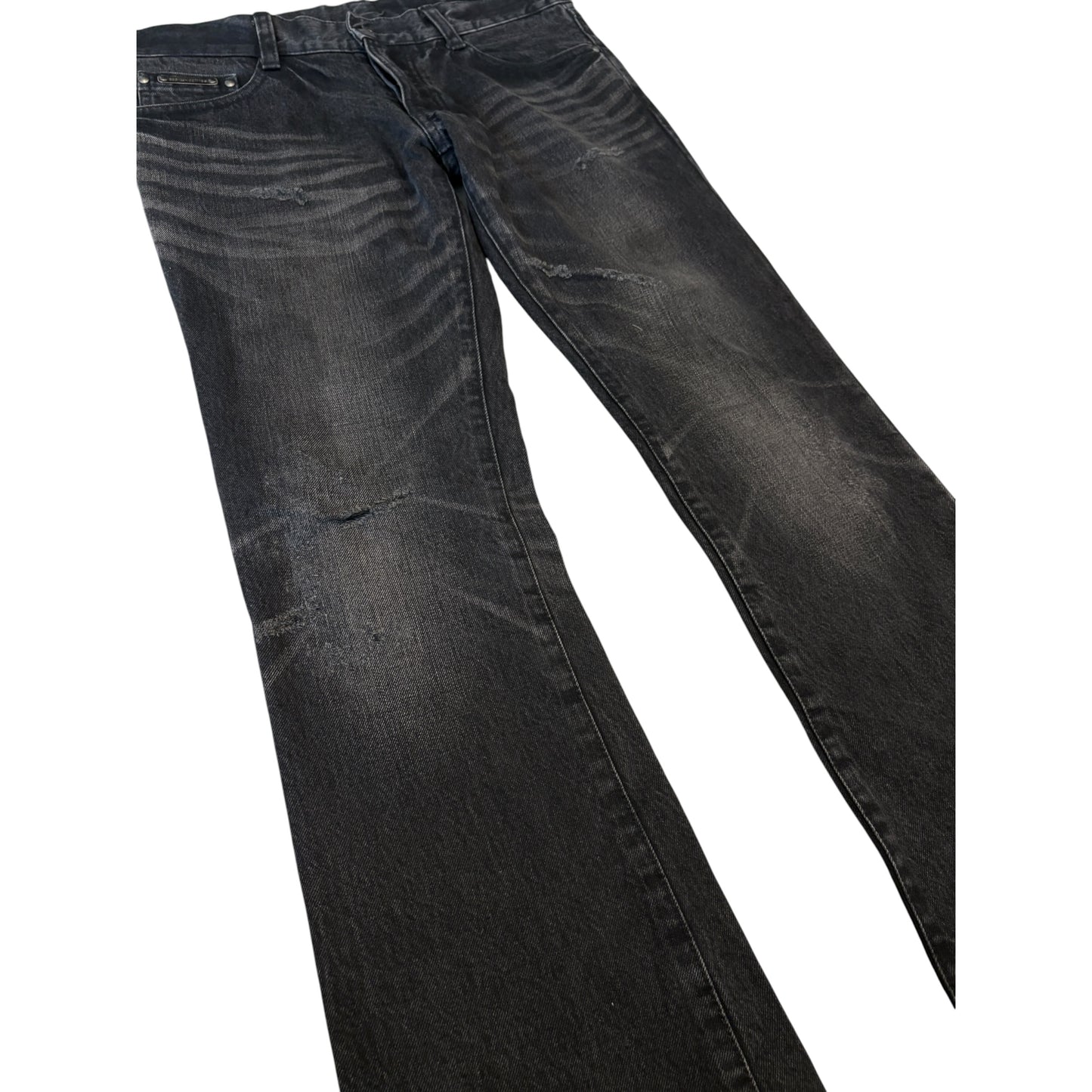 5351 Pour Les Hommes black whispered bootcut denim jeans