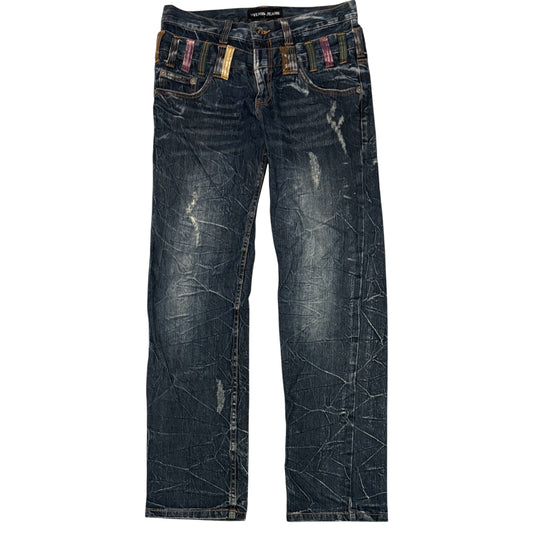 Nylaus double waisted multicolour belt loops denim jeans