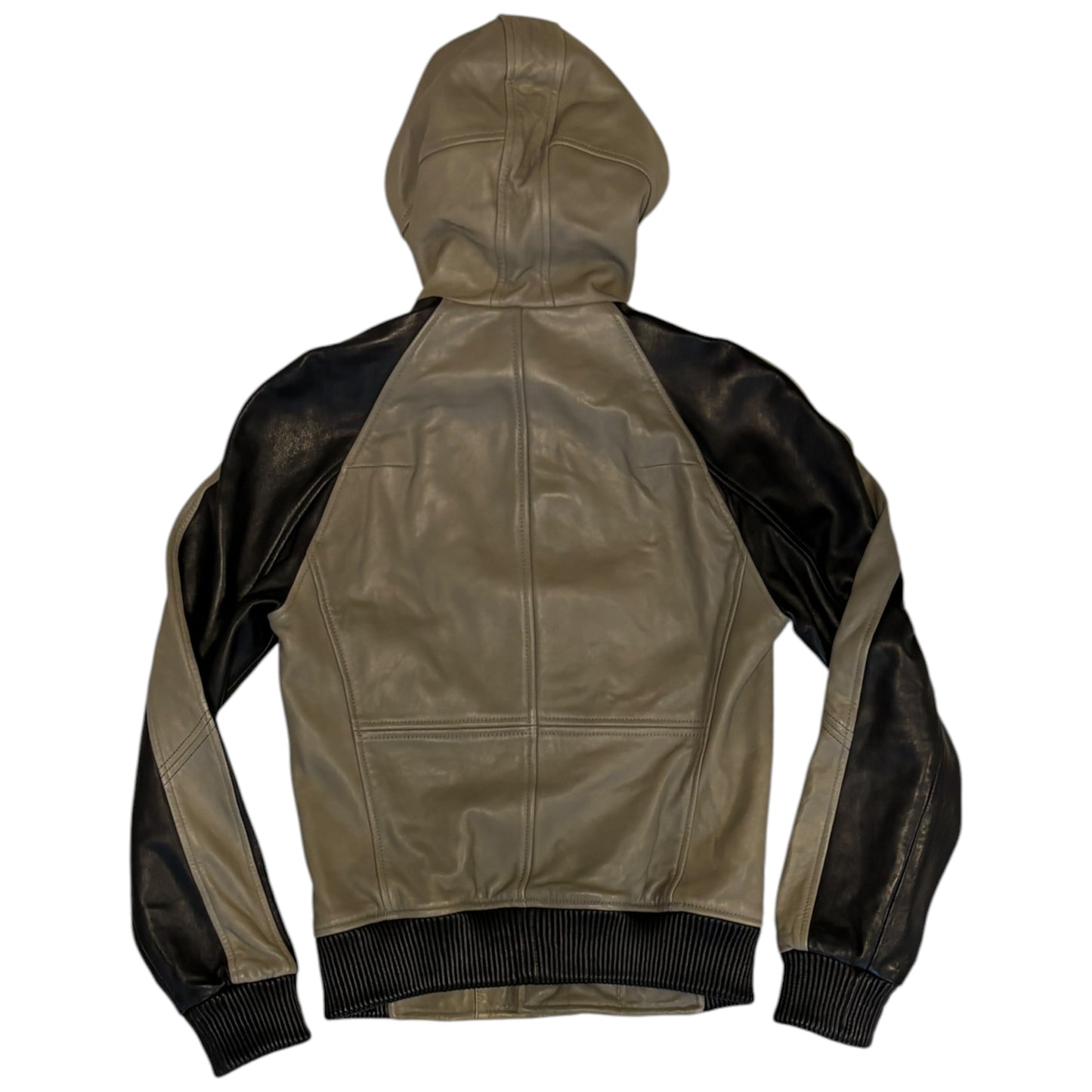 Morgan de Toi Homme khaki black lambskin leather boxer jacket