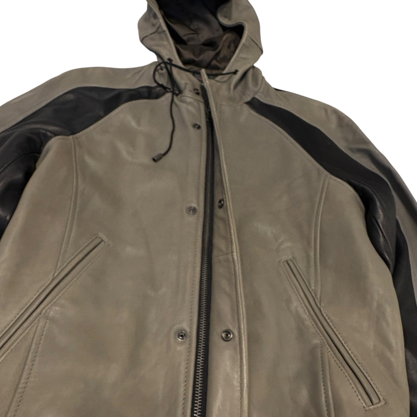 Morgan de Toi Homme khaki black lambskin leather boxer jacket