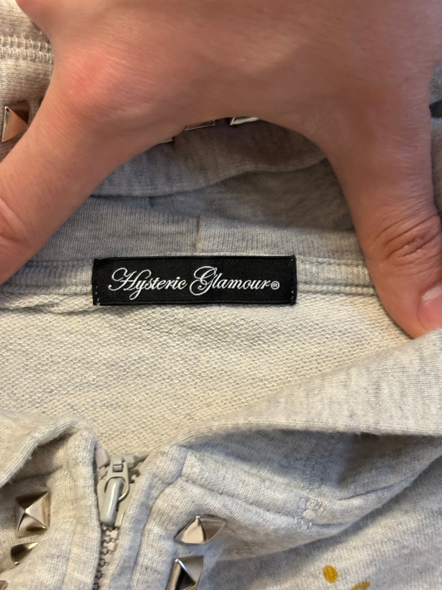 Hysteric Glamour studded grey zip hoodie