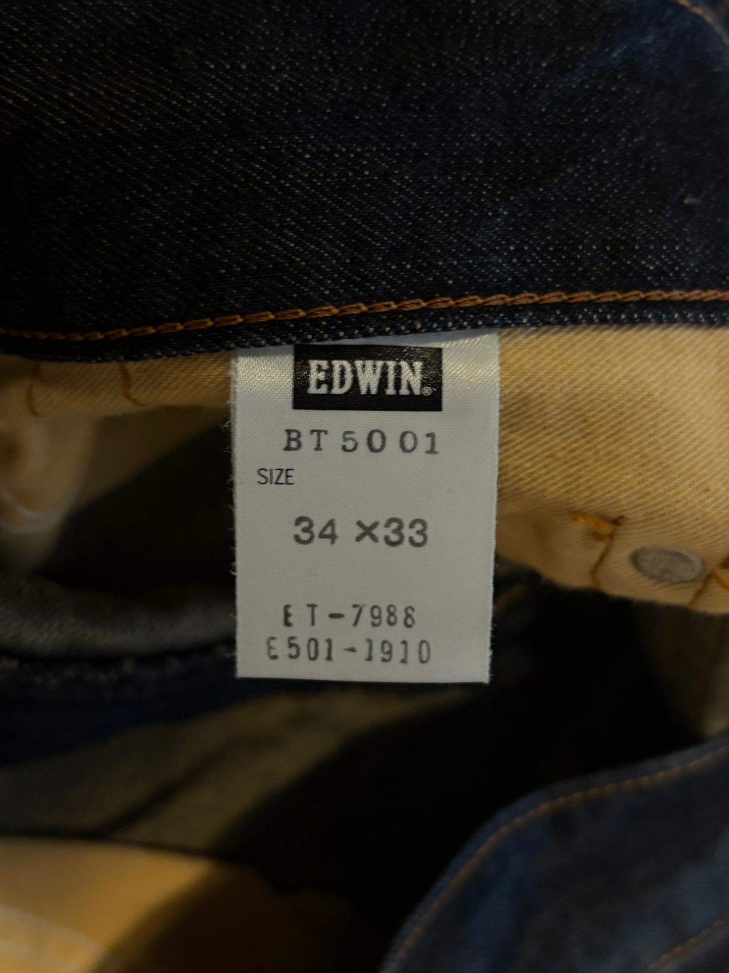 Edwin 503 blue navy dark gradient wash bootcut denim jeans