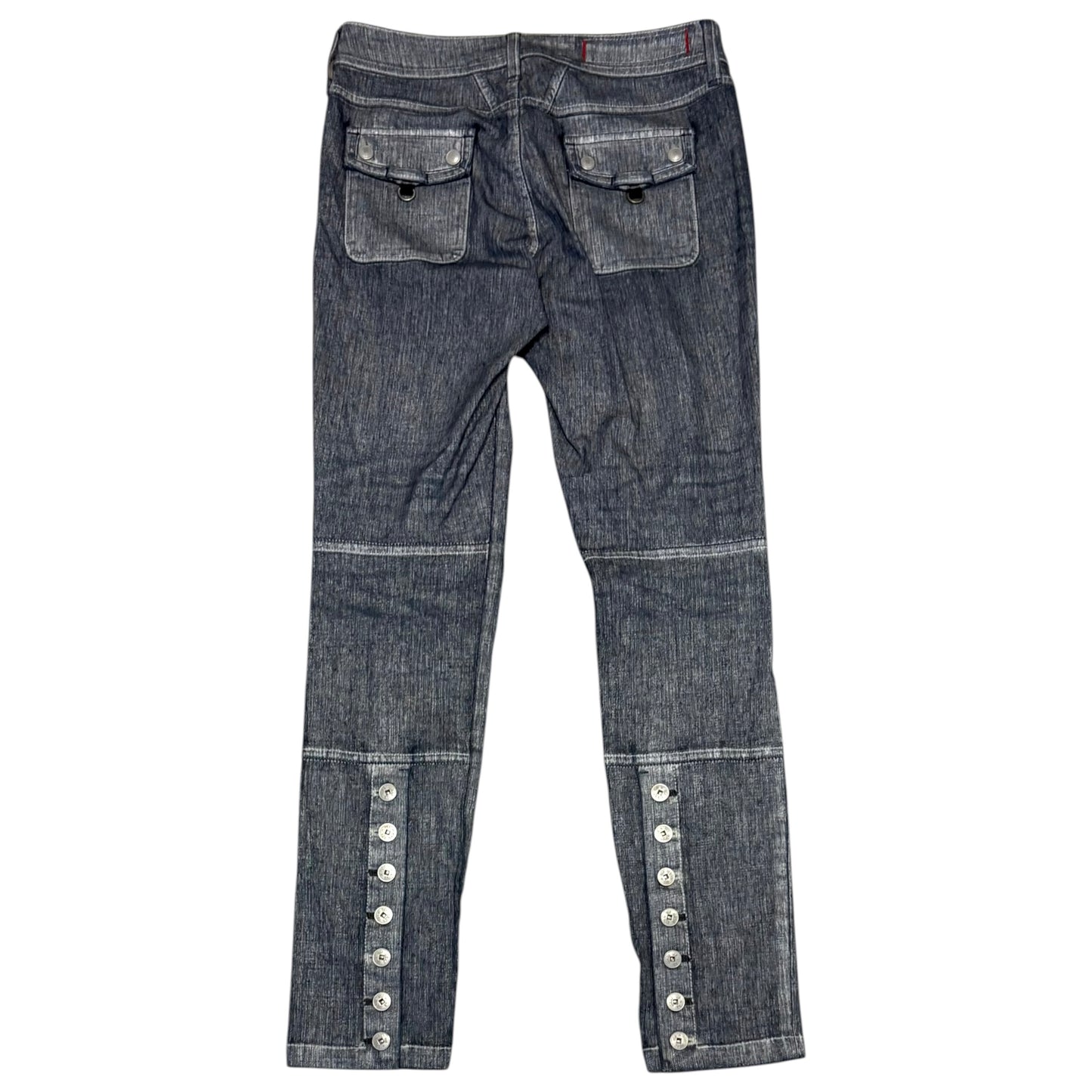 Marithe Francois Girbaud grey jeans w button
bootcuts
