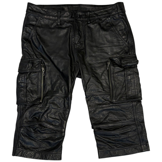Fuga leather multipocket cargo shorts