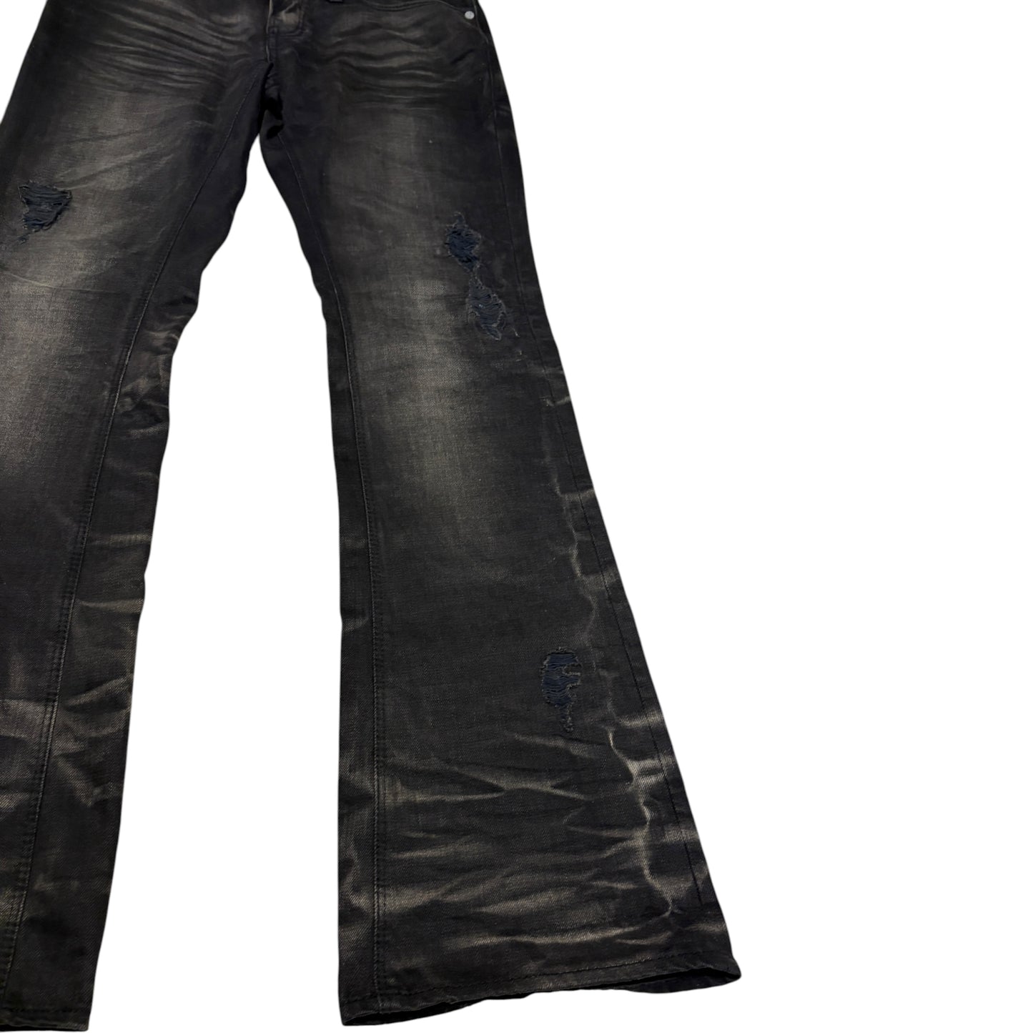 Fuga streaked honeycomb black bootcut denim jeans