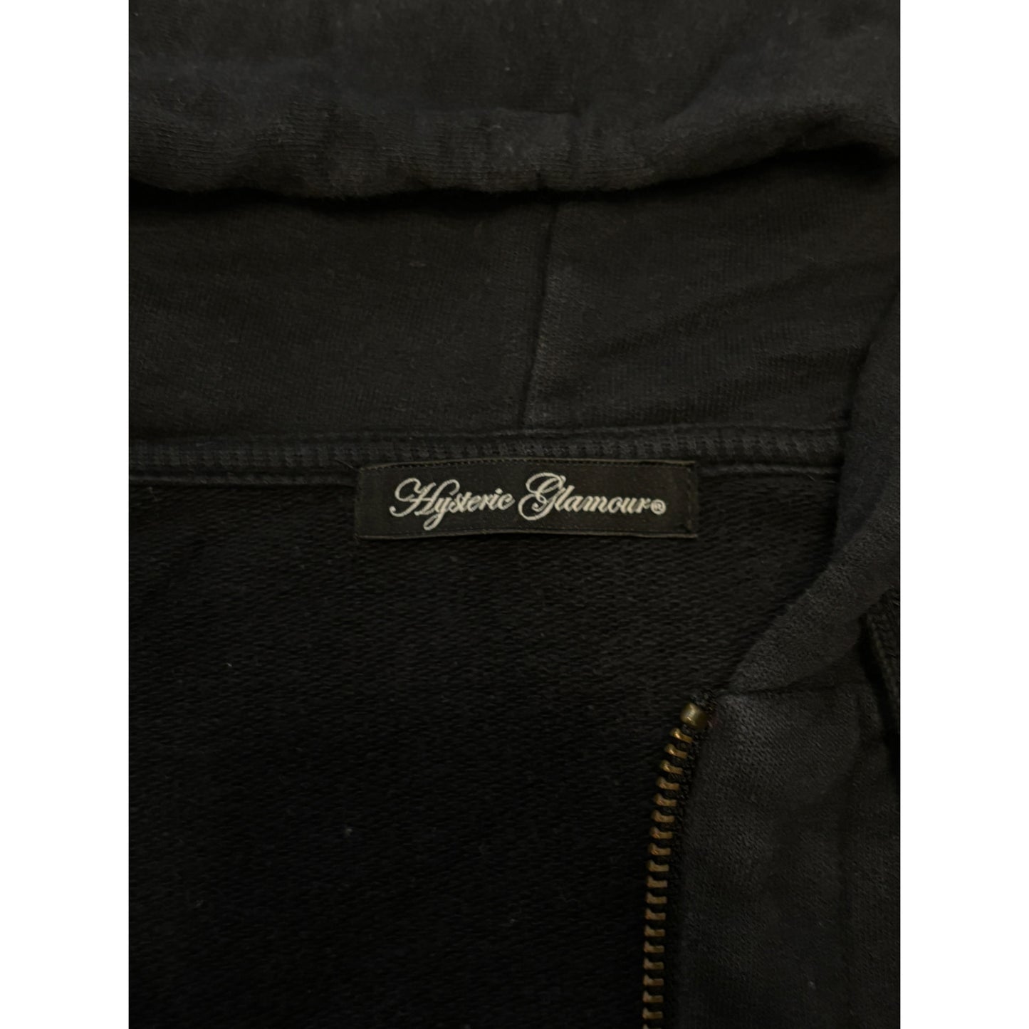 Hysteric Glamour ‘Detroit girl’ dark grey navy zip hoodie