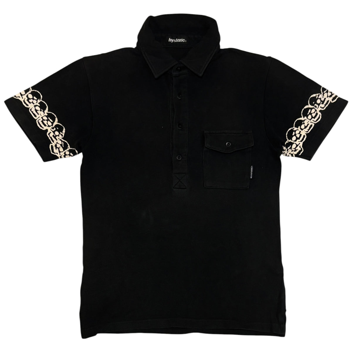 Hysteric Glamour black skull polo T-shirt