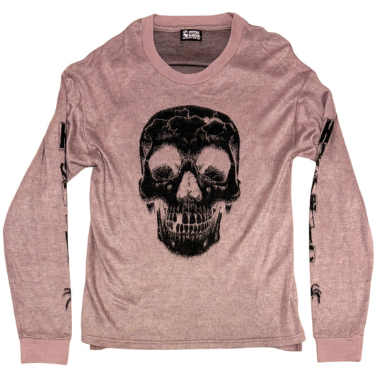 Hysteric Glamour light pink magenta skull cotton knit longsleeve T-shirt