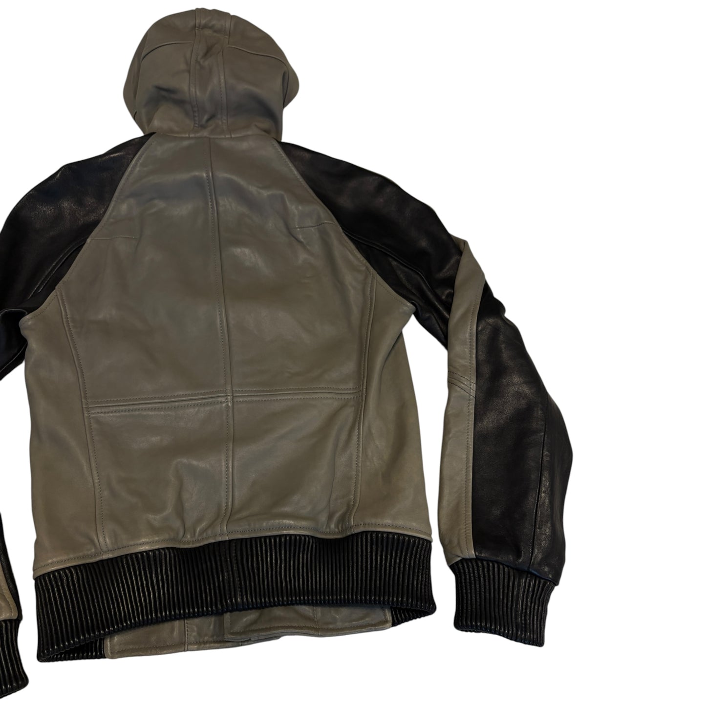 Morgan de Toi Homme khaki black lambskin leather boxer jacket