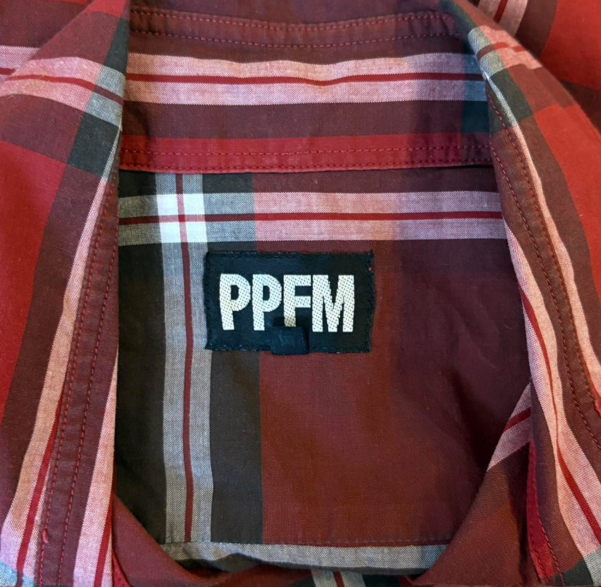PPFM red check pattern 'Rock N Roll' T-shirt