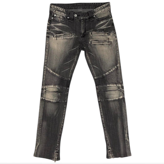 Buffalo Bobs grey detailed biker denim jeans
