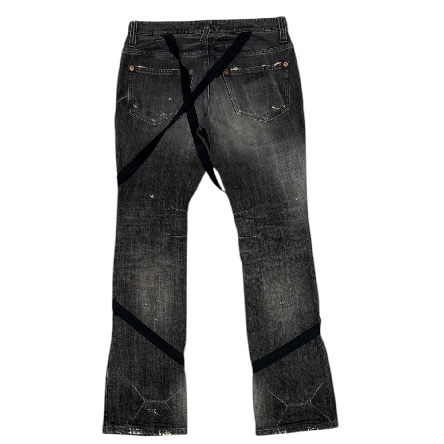 Kazuhiro Takakura grey bondage harness distressed denim jeans