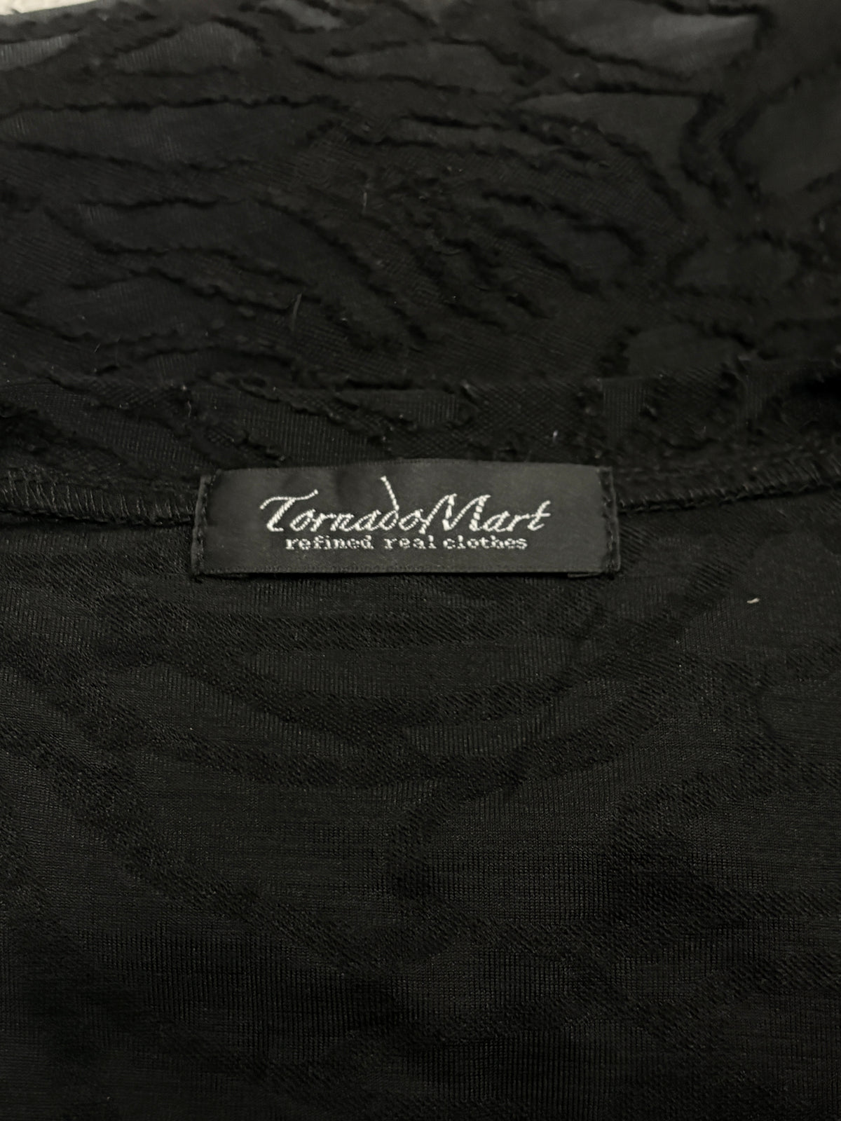 Tornado Mart black web knit layered T-shirt