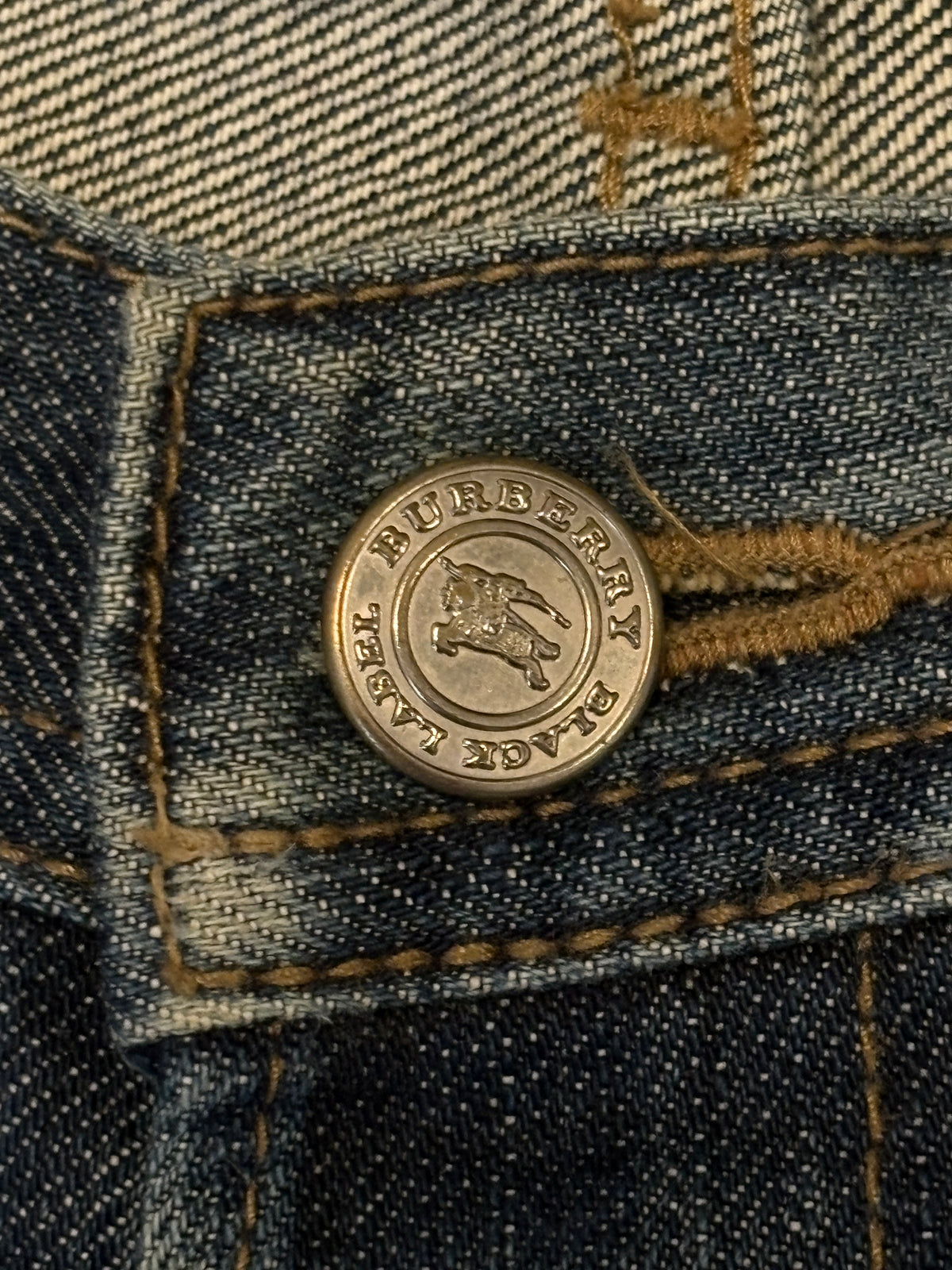 Burberry Black Label navy straight cut Japanese denim jeans