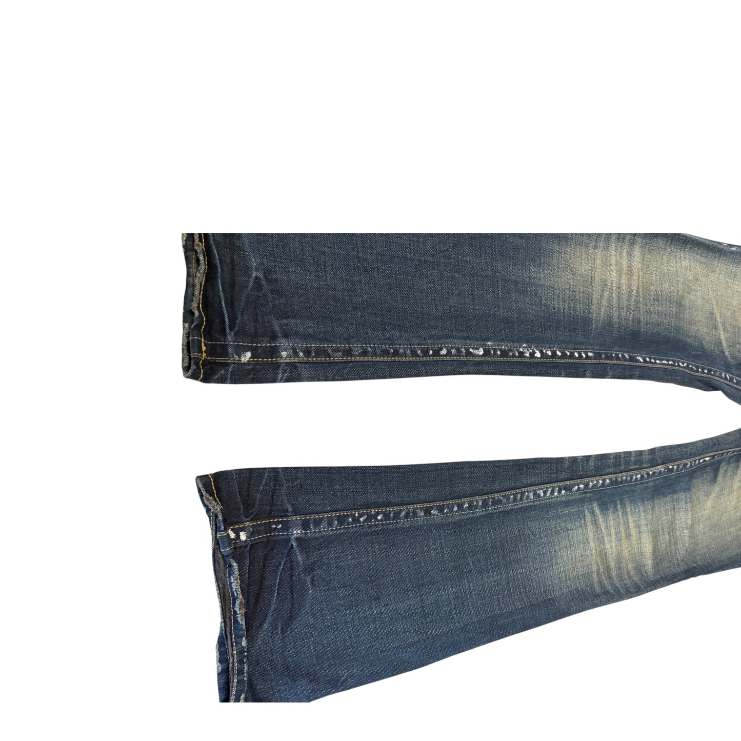 Semantic Design multizip detailed inseam shine effect bootcut jeans
