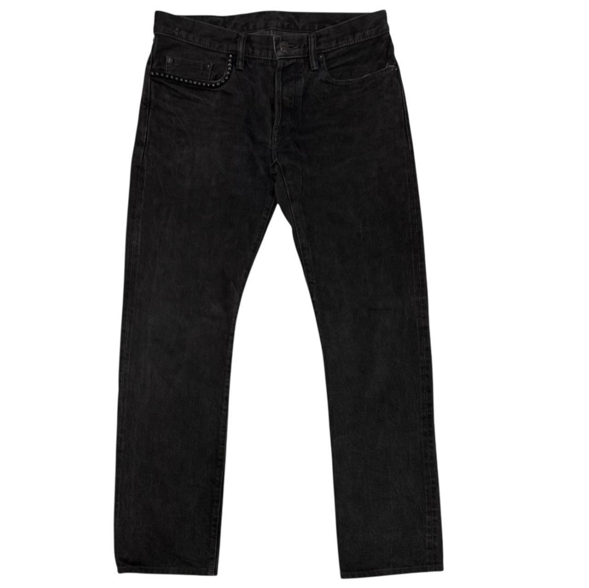Hysteric Glamour black studded pocket charcoal wash denim jeans