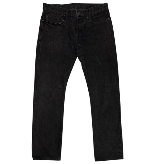 Hysteric Glamour black studded pocket charcoal wash denim jeans