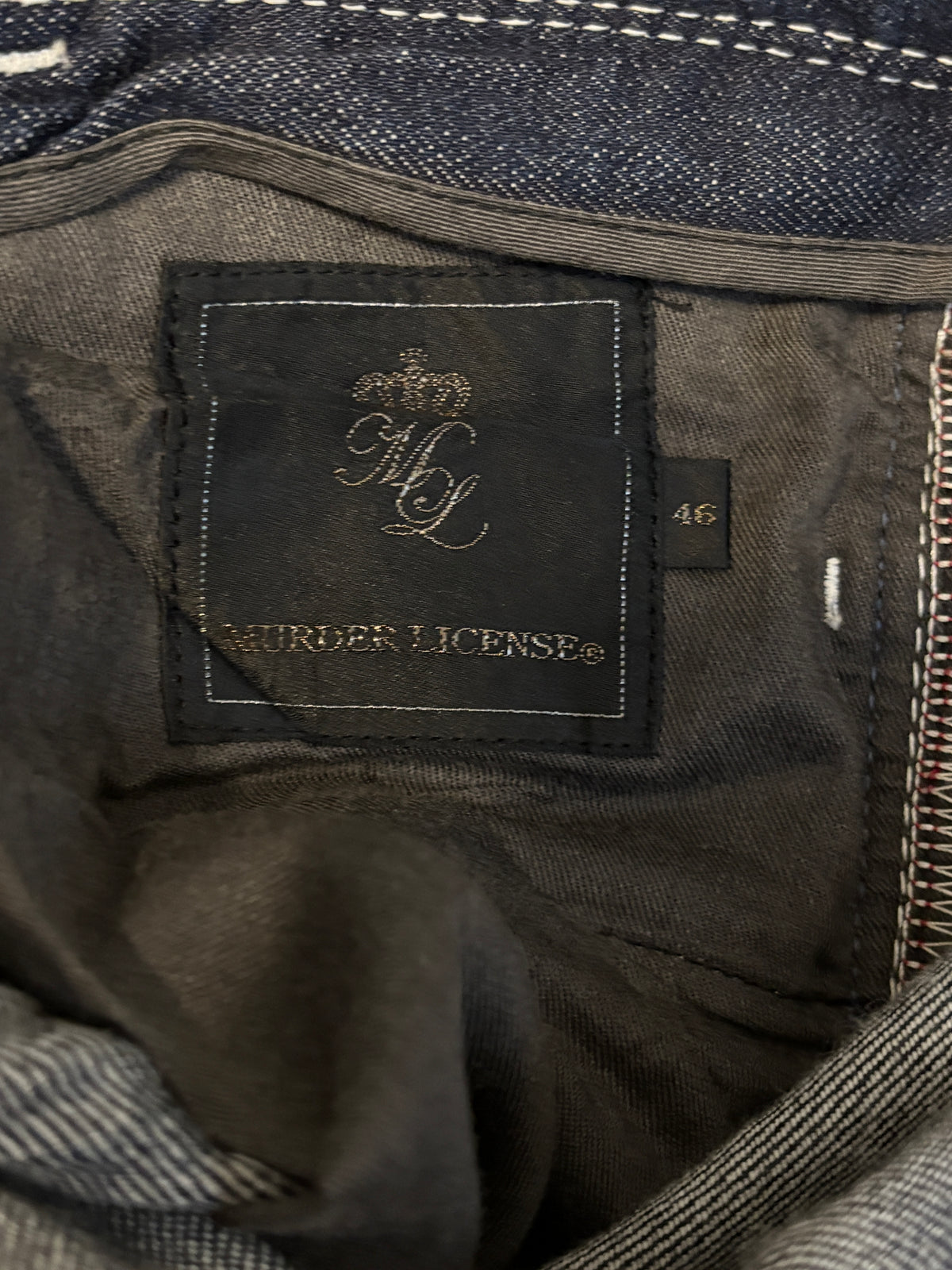 Japanese brand blue fade wash whiskered denim jeans