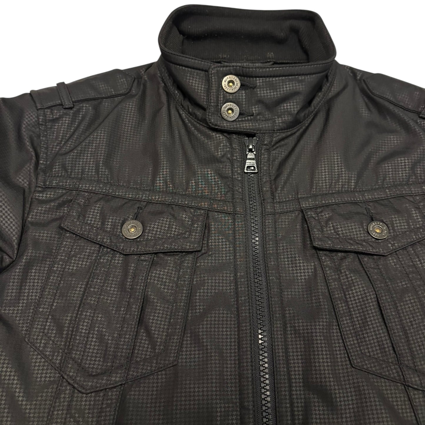 Burberry Black Label (JP exclusive line) black check windbreaker jacket