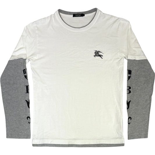Burberry Black Label white double layer longsleeve T-shirt