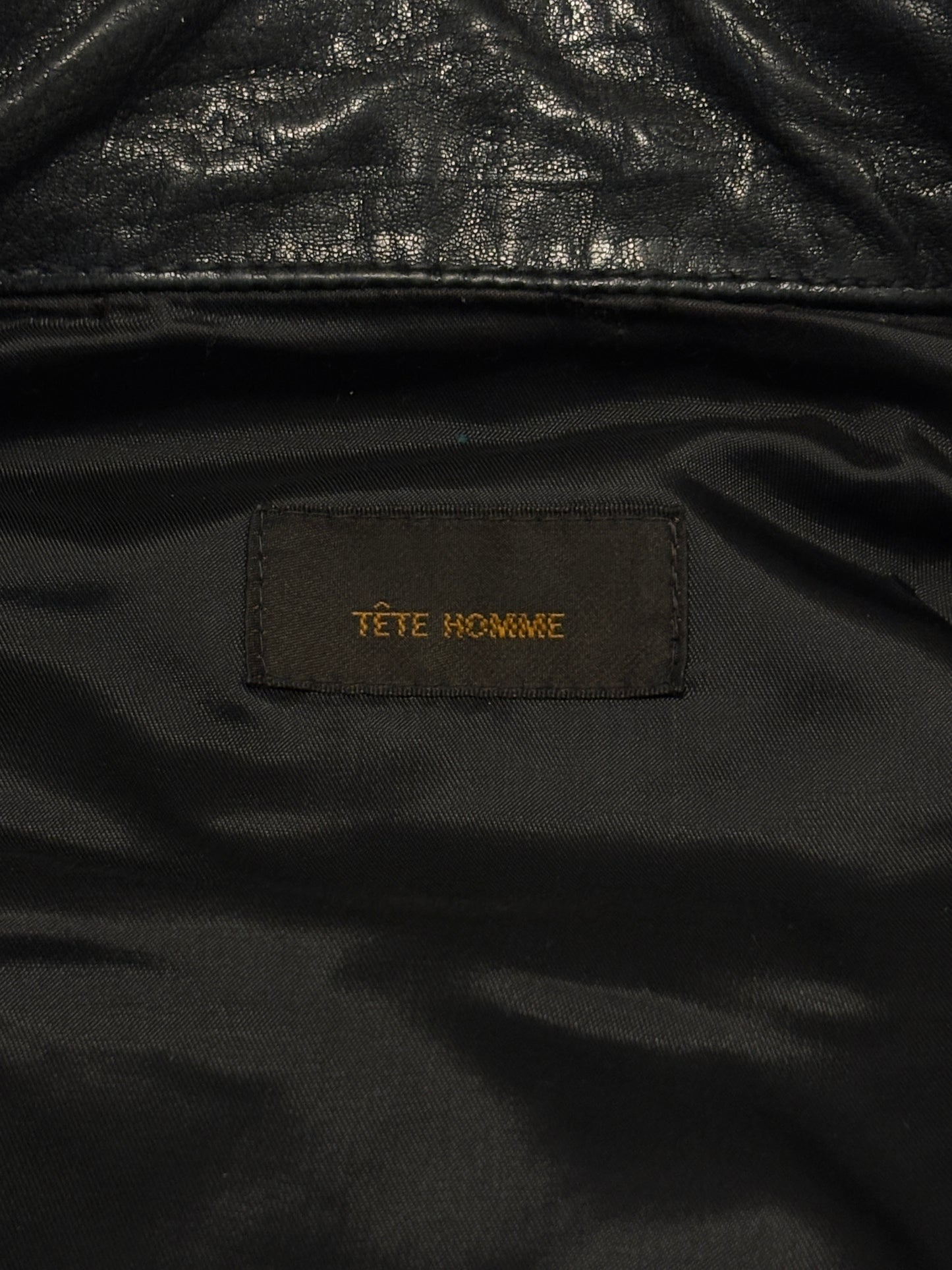 Tete Homme asymmetric lambskin leather multizip biker jacket