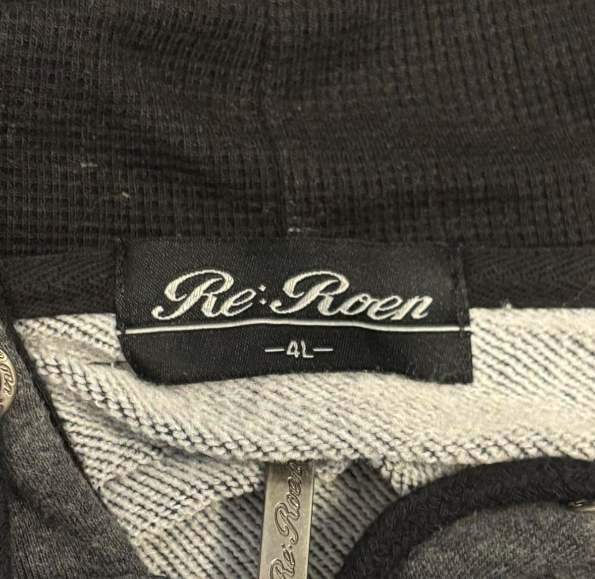 Roen grey shoulder pocket zip hoodie