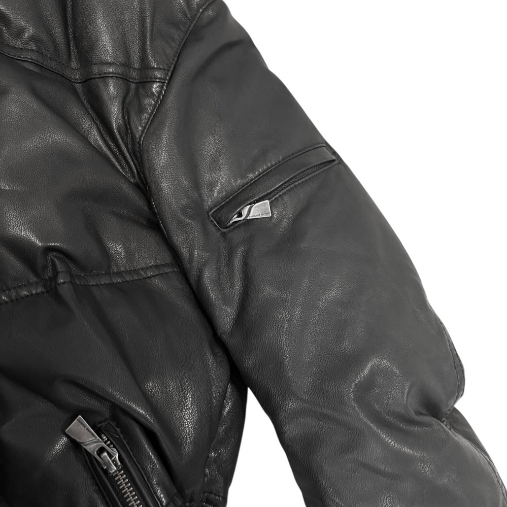 Katharine Hamnett goat leather jacket with detachable hood