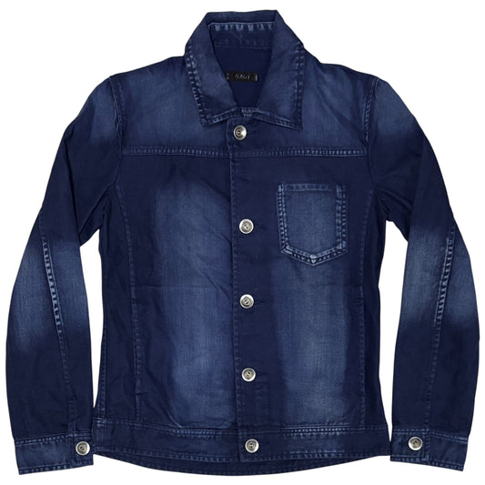Japanese brand blue two tone denim jacket