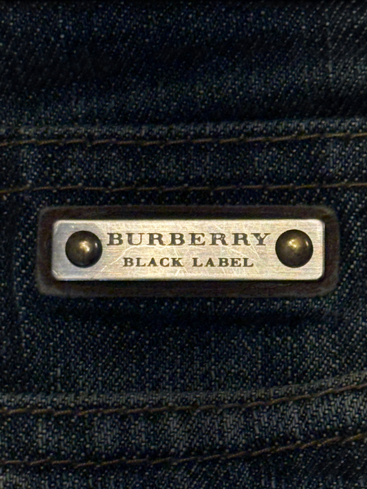 Burberry Black Label navy straight cut Japanese denim jeans